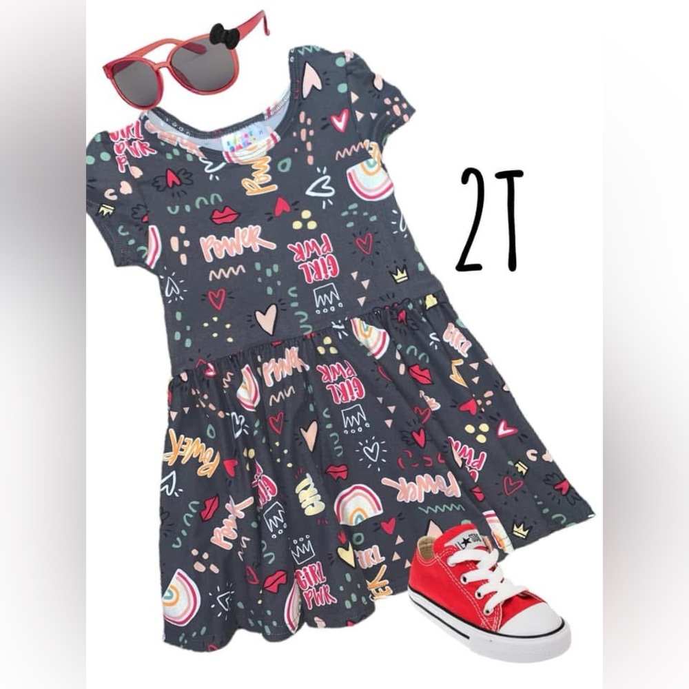DotDotSmile Colorful Graphic Kids Dress